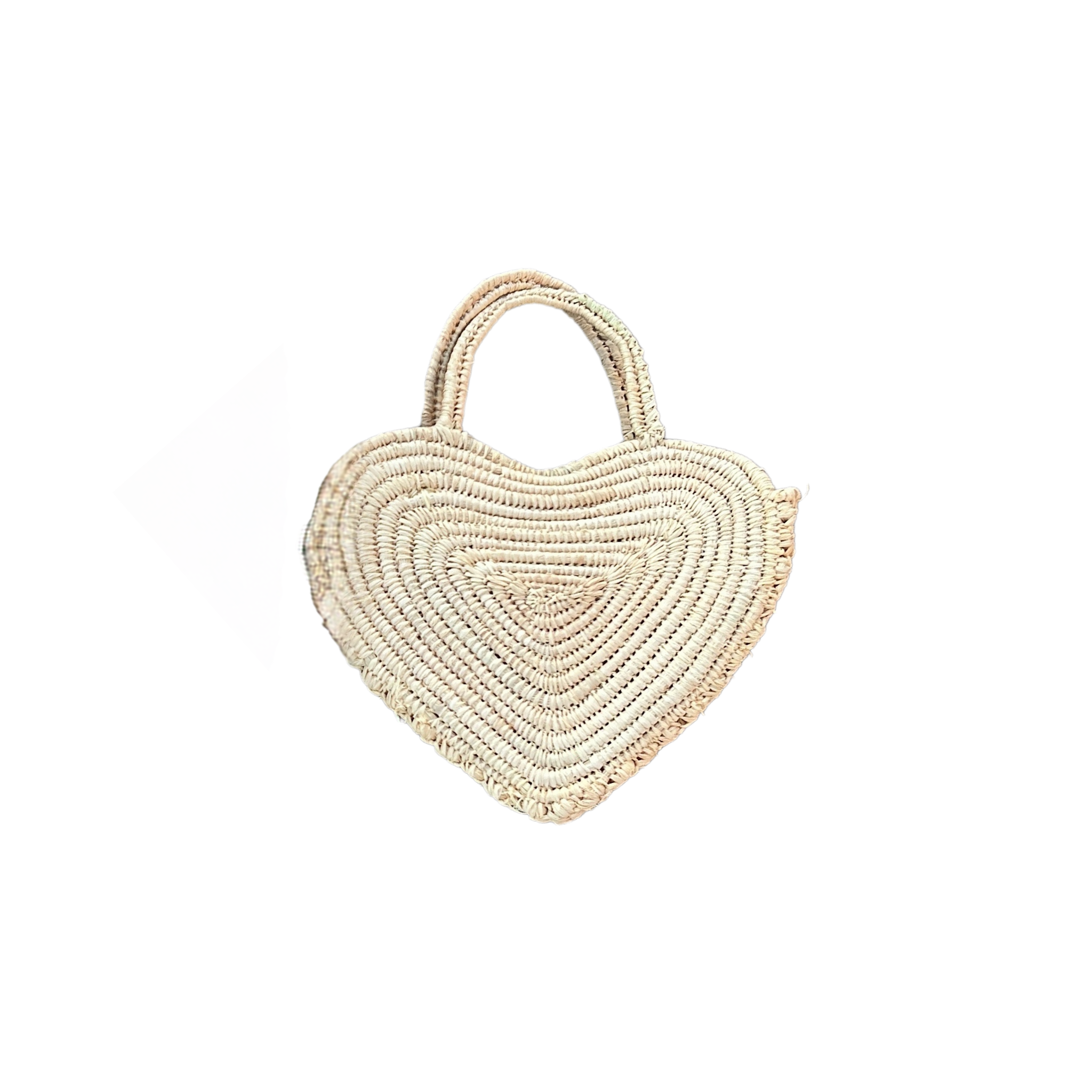 The Mini Heart Raffia Bag