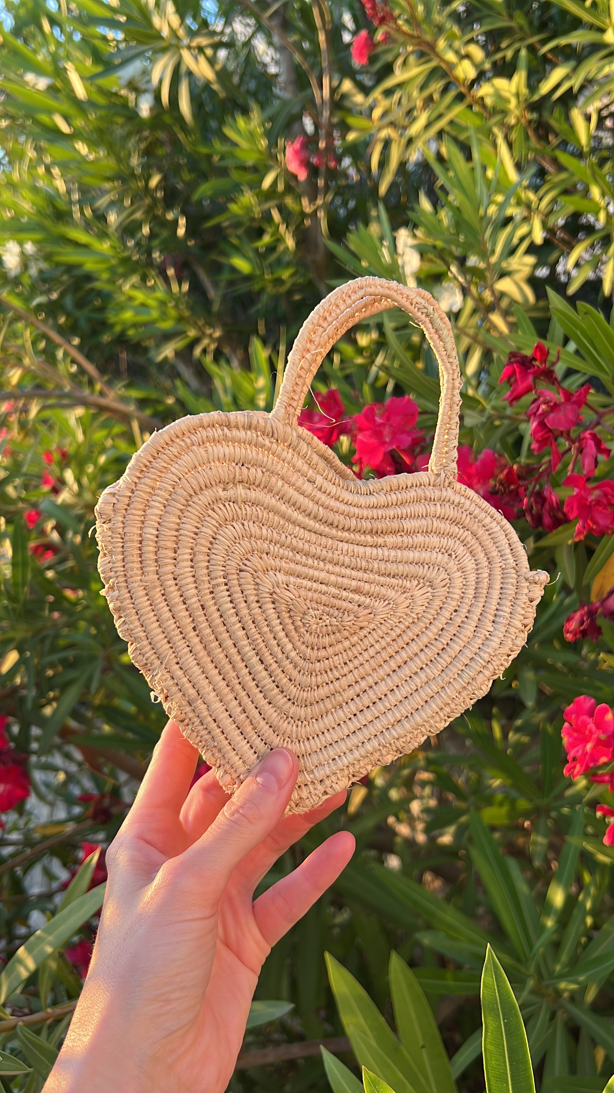 The Mini Heart Raffia Bag